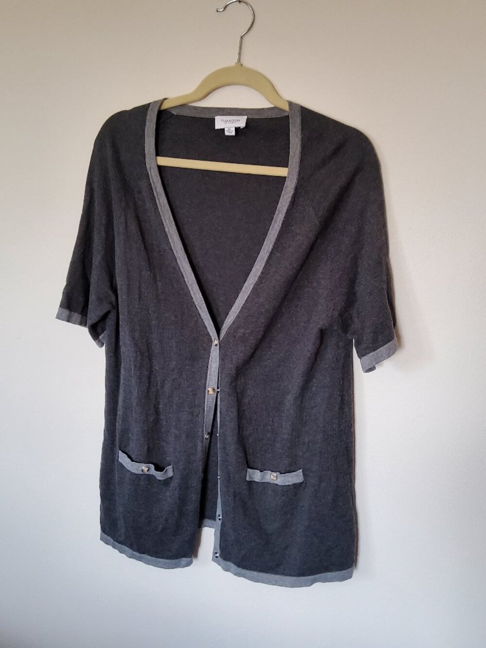 Thakoon Gray Short sleeve cardigan size XL